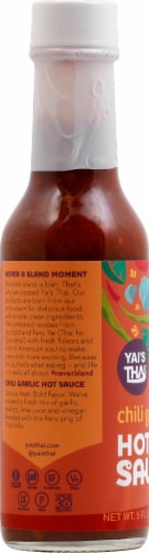 Yai's Thai Chili Garlic Hot Sauce Perspective: left