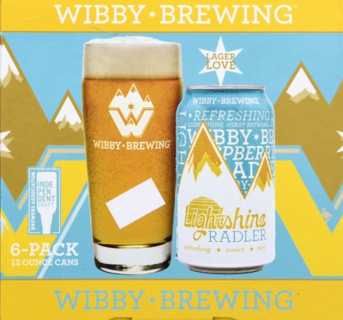Wibby Brewing lightshine Radlar Lager Beer Perspective: left
