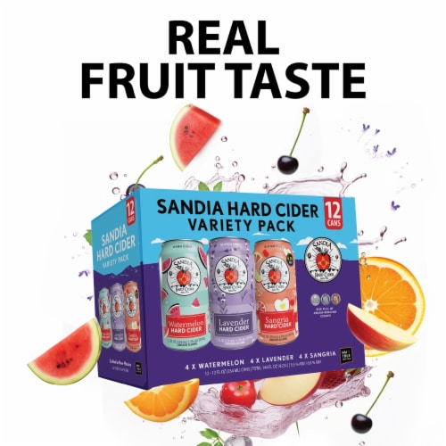 Sandia Hard Cider Sampler Pack Perspective: left