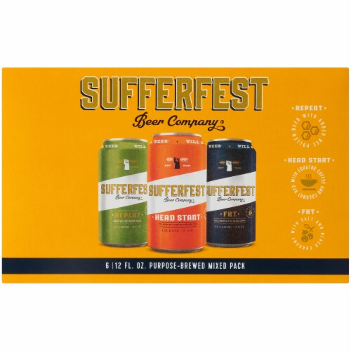 Sufferfest Purposed-Brewed Mixed Beer Pack Perspective: left