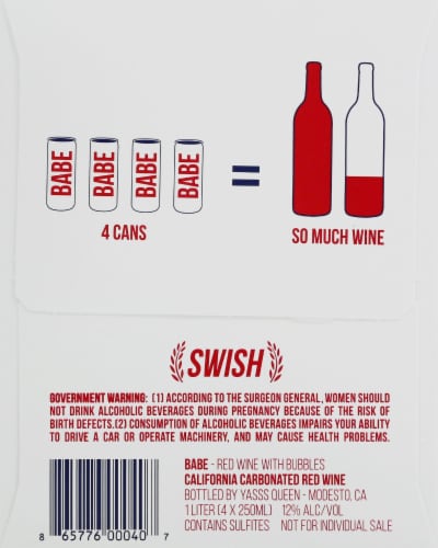 Babe Red Wine with Bubbles Flavored Hard Beverage Perspective: left