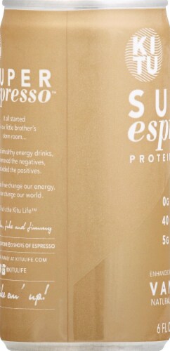 Super Espresso Vanilla Enhanced Espresso Beverage Perspective: left