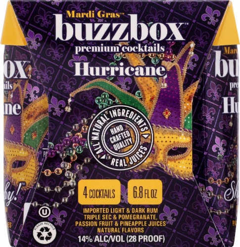 buzzbox Premium Hurricane Ready to Drink Cocktail Perspective: left