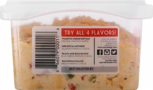 Queen Charlotte's Pimento Cheese Royale Gluten-Free Jalapeno Pimiento Cheese Perspective: left