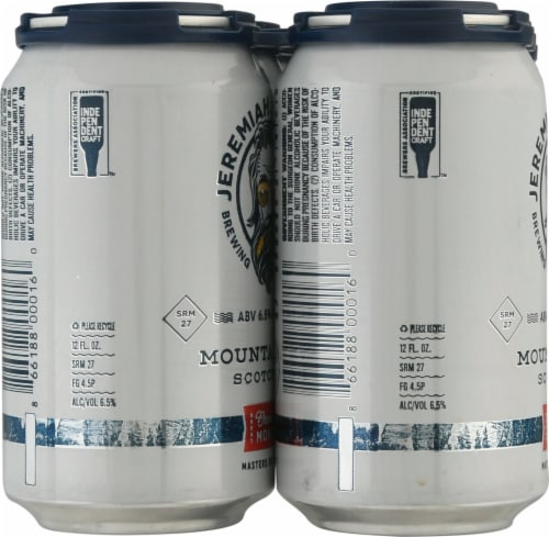 Jeremiah Johnson Brewing Co. Mountain Man Scotch Ale Beer Perspective: left