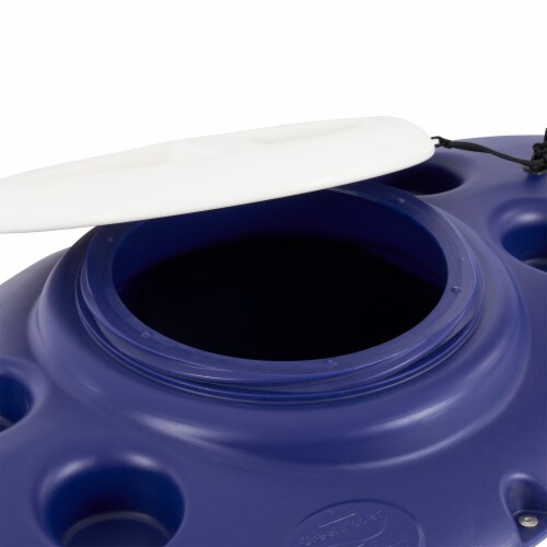 CreekKooler 30 Quart Camping Floating Water Companion Ice Chest Cooler, Blue Perspective: left