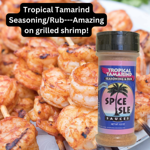 Spice Isle Sauces Tropical Tamarind Seasoning and Rub Perspective: left