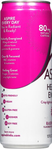 Aspire® Raspberry & Acai Healthy Energy Calorie Burning Energy Drink Can Perspective: left