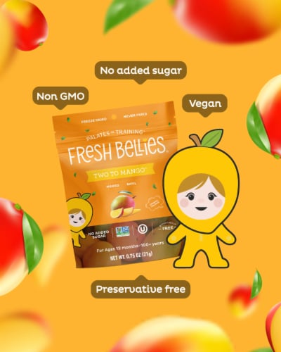 Fresh Bellies® Two to Mango™ Basil and Mango Baby Food Snacks Perspective: left