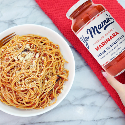 Yo Mama’s Foods® Low-Carb Marinara Pasta Sauce Perspective: left