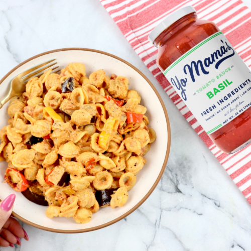 Yo Mama’s Foods® Low-Carb Tomato Basil Pasta Sauce Perspective: left