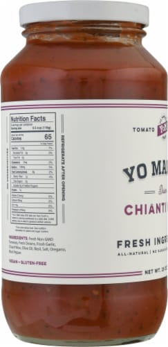 Yo Mama’s Foods® Divine Chianti Wine Tomato Sauce Perspective: left