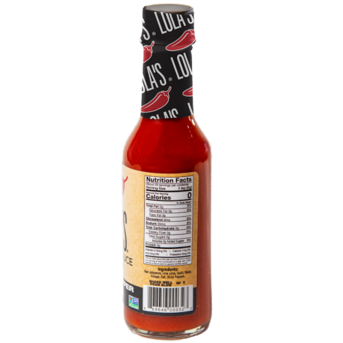 Lolas® Fine Ghost Pepper Hot Sauce Perspective: left