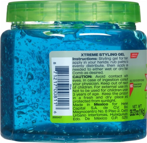 Wet Line Xtreme Blue Extra Firm Hold 24 Hour Styling Gel Perspective: left