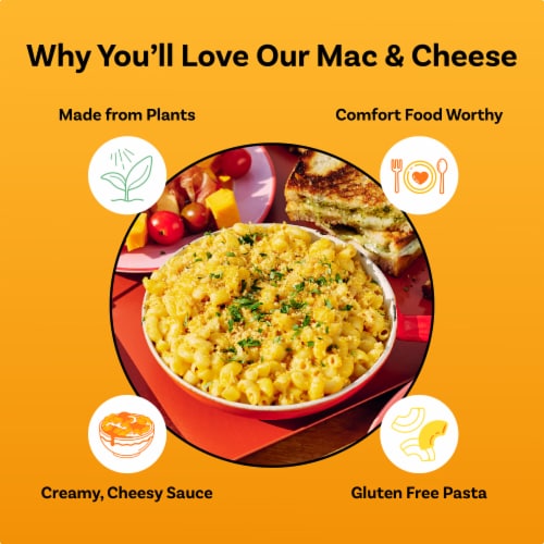 Daiya Dairy Free Gluten Free White Cheddar Style Vegan Mac and Cheese Perspective: left