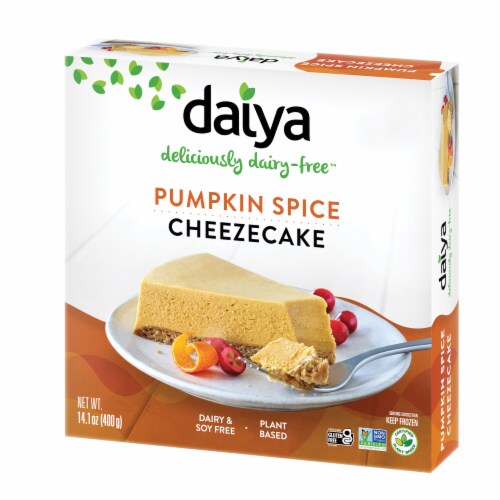 Daiya Dairy Free Gluten Free Pumpkin Spice Vegan Cheesecake Perspective: left