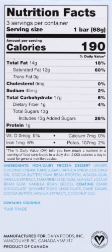 Daiya Classic Vanilla Bean Coconut Non-Dairy Frozen Dessert Bars Perspective: left