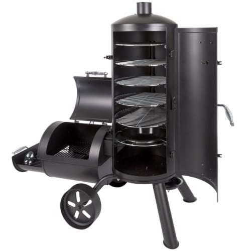 Dyna-Glo Signature Series Heavy-Duty Vertical Offset Charcoal Smoker and Grill Perspective: left