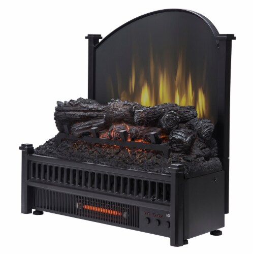 Pleasant Hearth Electric Log Insert with Removable Fireback and Heater Perspective: left