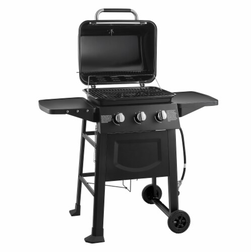 Dyna-Glo 3-Burner Black 30,000 BTU Open Cart LP Gas Grill DGB313CNP Perspective: left