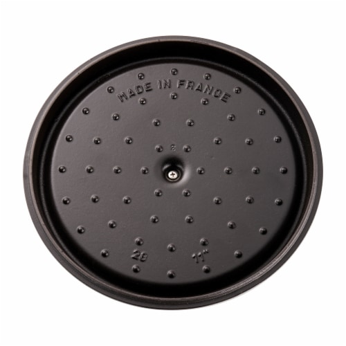 Staub Cast Iron 6-qt Cochon Shallow Wide Round Cocotte - Graphite Grey Perspective: left