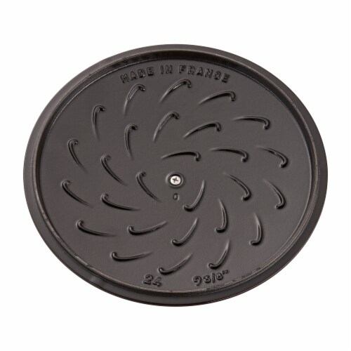 Staub Cast Iron 3.75-qt Essential French Oven Rooster - Grenadine Perspective: left
