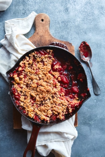 Staub Cast Iron 11-inch Traditional Skillet - Grenadine Perspective: left