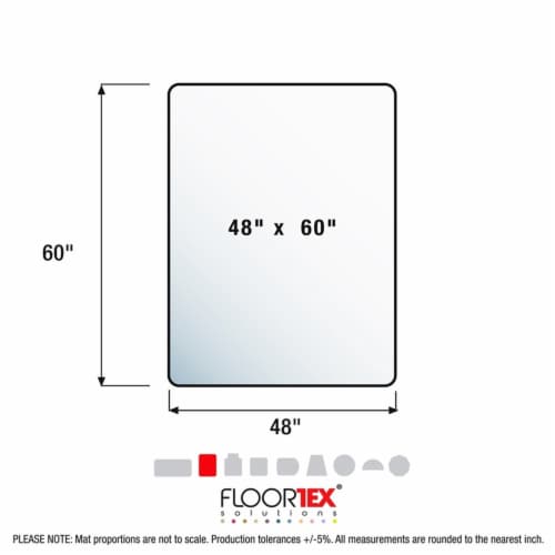 Floortex Anti-Microbial Rect Chair Mat for Carpets Clear Size 48 x 60 inch Perspective: left