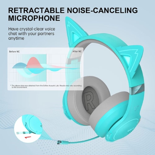 Edifier G5BT CAT Wireless Bluetooth Wired Cat Ear Gaming Headset with Mic (Turquoise), 1 Ralphs
