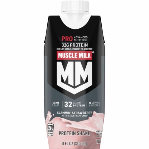 Muscle Milk® Pro Series Non-Dairy Slammin' Strawberry Protein Shake Multipack Perspective: left