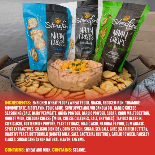 Stonefire® Garlic Cheese Naan Crisps Perspective: left