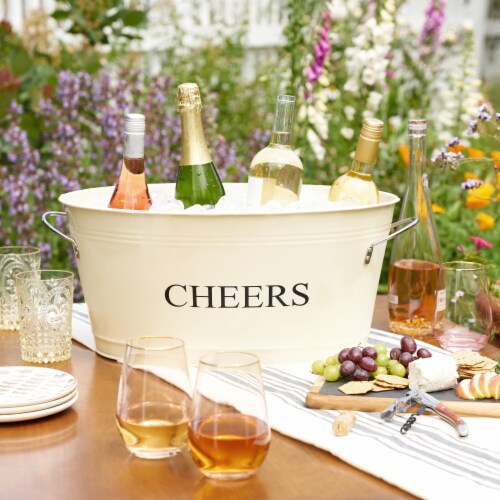 Cheers Galvanized Metal Tub by Twine® Perspective: left