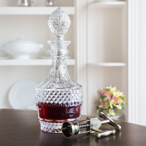 TwineÂ® Crystal Vintage Decanter Perspective: left