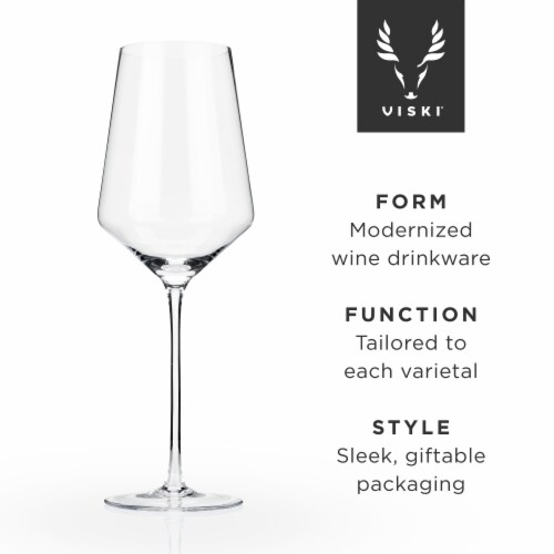 Viski Raye Crystal Angled Bordeaux Glasses Perspective: left