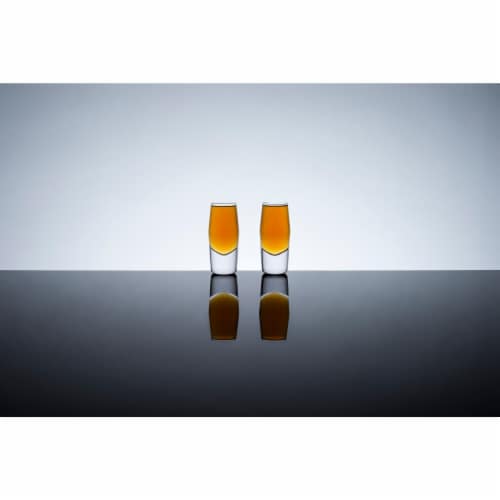 Viski Raye Crystal Heavyweight Shot 2oz Glass set Perspective: left