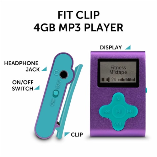 Eclipse Fit Clip 4GB MP3 Player Purple/Teal, 1 unit Fry’s Food Stores