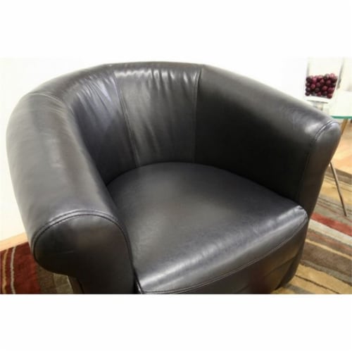 Baxton Studio Julian Black Brown Faux Leather Club Chair with 360 Degree Swivel Baxton Studio Julian Black Brown Faux Leather Club Chair with 360 Degree Swivel
