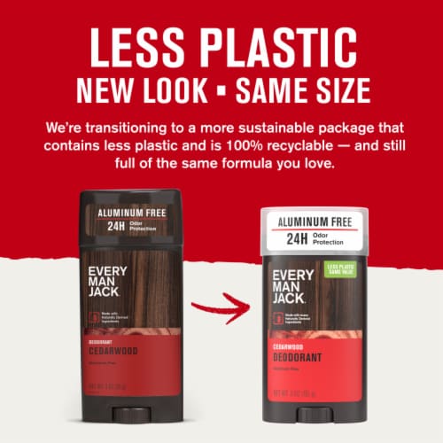Every Man Jack® Cedarwood Men’s Aluminum Free Natural Deodorant Perspective: left