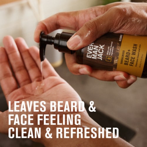 Every Man Jack Mens Beard and Face Wash, Sandalwood Perspective: left