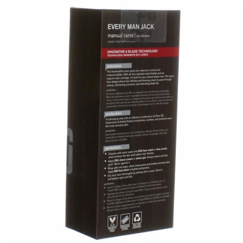 Every Man Jack Chrome Manual Razor and Cartridges Perspective: left