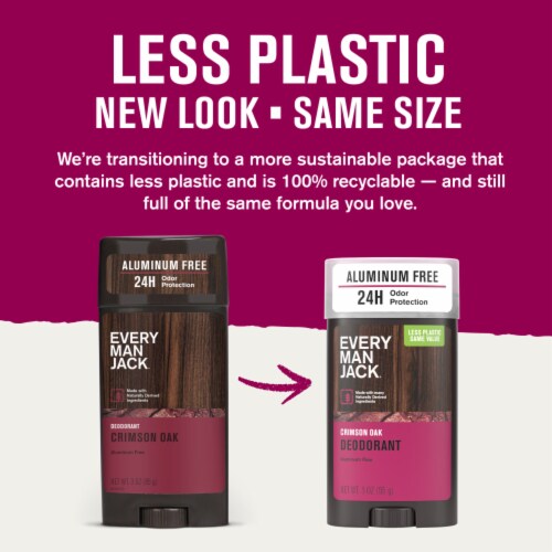 Every Man Jack® Crimson Oak Men’s Aluminum Free Natural Deodorant Perspective: left