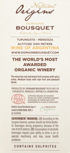 Natural Origins Organic Malbec Perspective: left