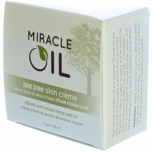 Earthly Body Miracle Oil Tea Tree Cream, 4 oz Perspective: left