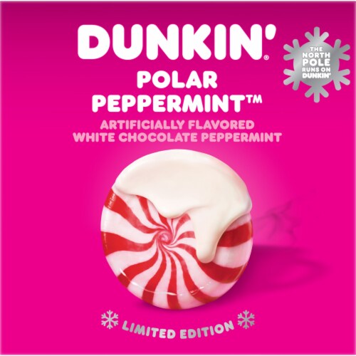 Dunkin'® White Chocolate Peppermint K-Cup® Coffee Pods Perspective: left