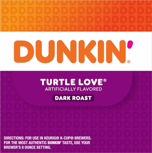 Dunkin'® Turtle Love® Dark Roast K-Cup® Coffee Pods Perspective: left