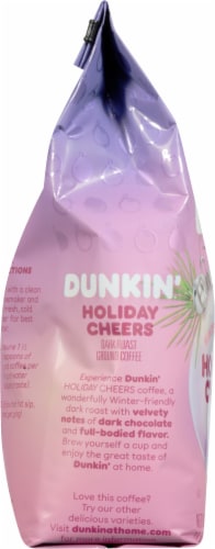 Dunkin'Holiday Cheer Dark Roast Ground Coffee Perspective: left