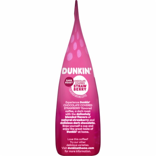 Dunkin' Dark Roast Chocolate Covered Strawberry Ground Coffee Perspective: left