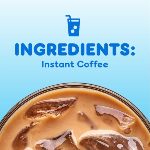 Dunkin’ Cold Iced Coffee, Powdered Instant Coffee Packs Perspective: left