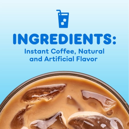 Dunkin’ Cold Iced Coffee, Caramel Artificially Flavored Powdered Instant Coffee Packs Perspective: left