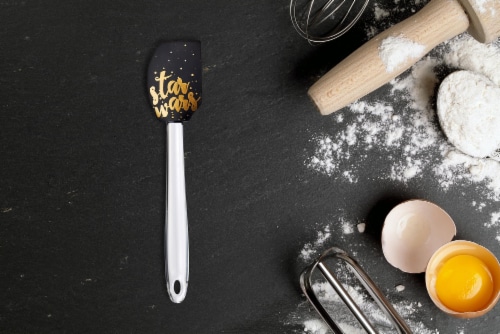 Star Wars 11” Silicone Spatula - Black/Gold Text “Star Wars” Perspective: left